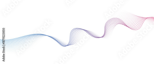 Flowing Dot Wave halftone gradient pattern on transparent background	
