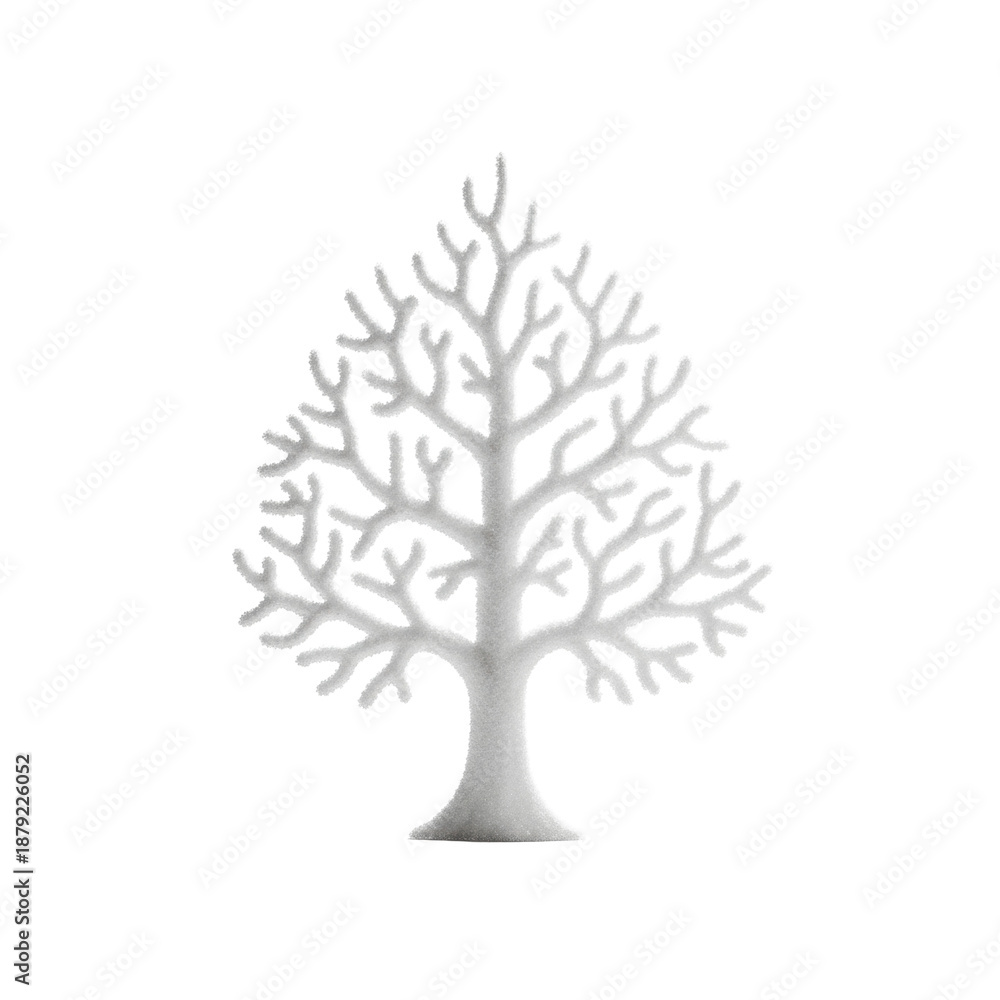 Obraz premium A white christmas tree ornament with a sparkling sugared texture on a minimalist background with a soft shadow. Sophisticated festive decoration concept