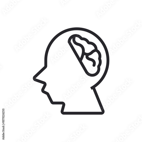 head  icons outline and Flat Style,transparent background