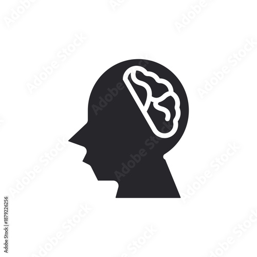 head  icons outline and Flat Style,transparent background