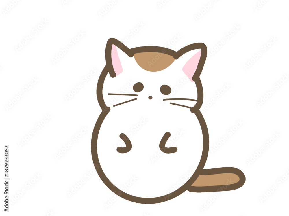 Fototapeta premium Cute Cat Character, Kawaii Style Illustration 