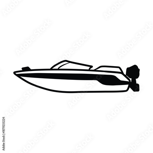 Speedboat Motorboat Watercraft Vector Illustration