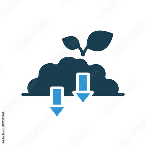 decrease co2 icons outline and Flat Style,transparent background