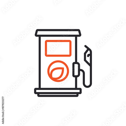 eco fuel icons outline and Flat Style,transparent background