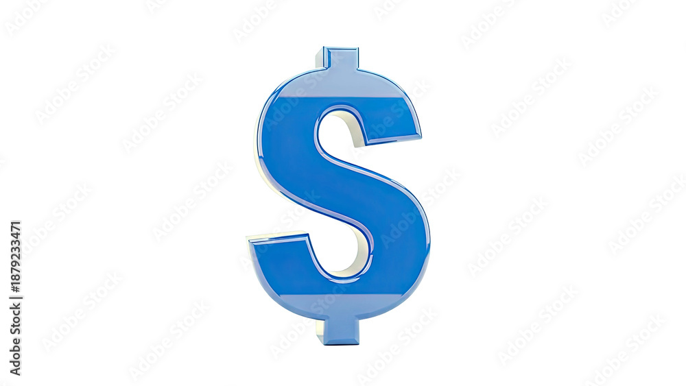 Obraz premium Shiny Blue 3D Dollar Sign