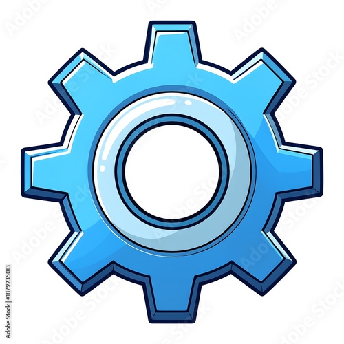 Blue cartoon gear