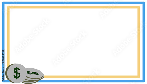 Stack of dollar coins money.