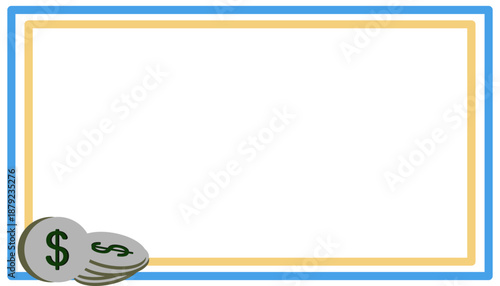 Stack of dollar coins money.