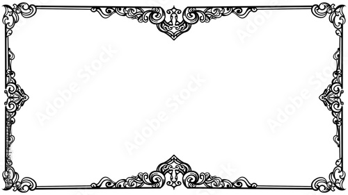 Ornate Border Design Element Decoration.