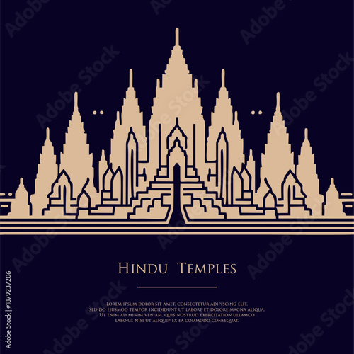 Traditional culture building illustration. monastery illustration