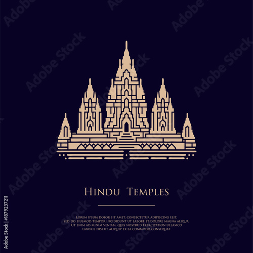 Traditional culture building illustration. monastery illustration