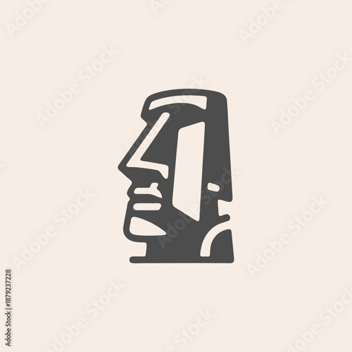 Moai statue icon illustration 