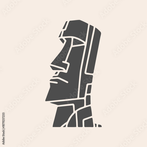 Moai statue icon illustration 