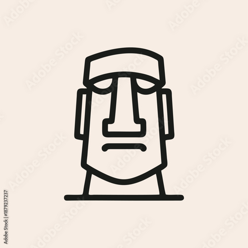 Moai statue icon illustration 