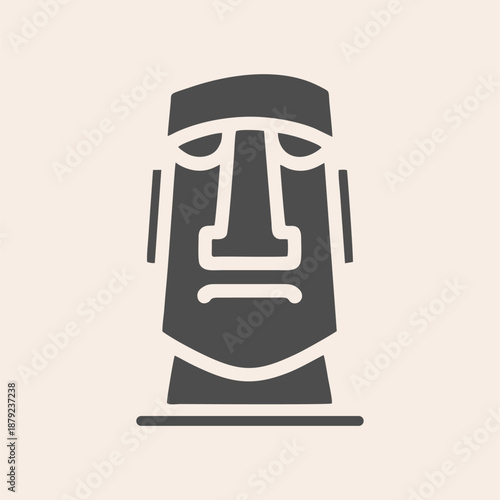 Moai statue icon illustration 