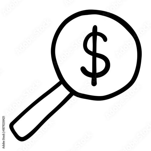 Search hand drawn icon