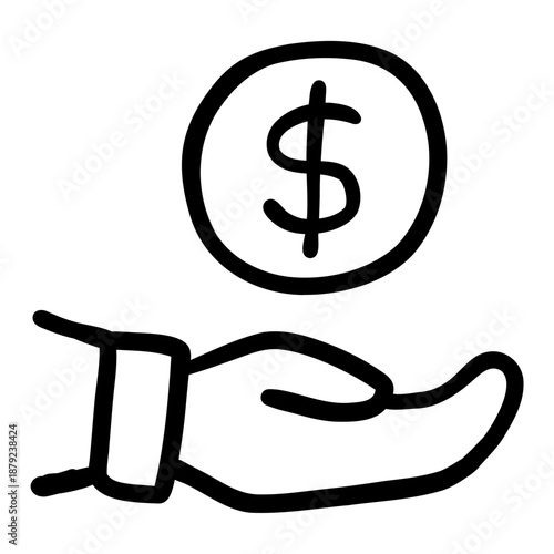 Revenue hand drawn icon