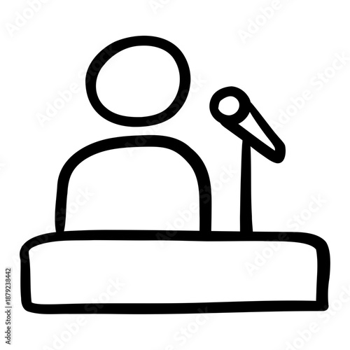 Speaker hand drawn icon