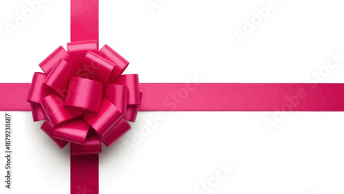 Realistic Pink Satin Ribbon Bow Decoration