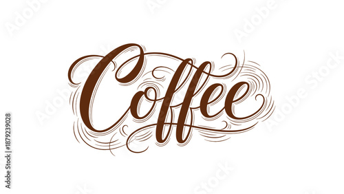 Elegant Hand Lettering Coffee Text Design