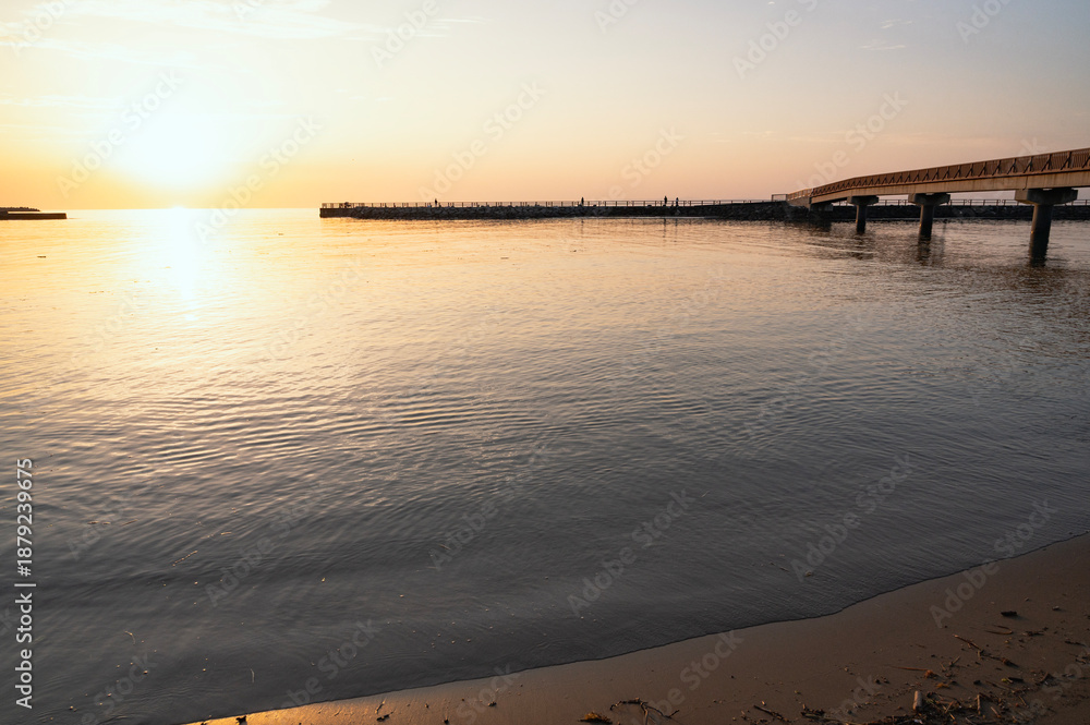 Obraz premium 新潟 出雲崎の夕景