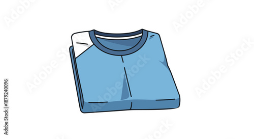 A freshly folded light blue t-shirt, ready for use or careful storage, featuring a comfortable round neck and simple design.