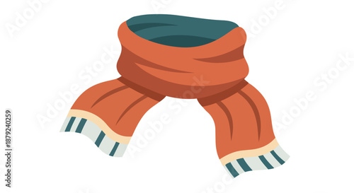 Warm cozy scarf in earthy tones with textured fringes ideal for chilly weather fashion accessory