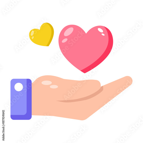 A flat style icon representing love