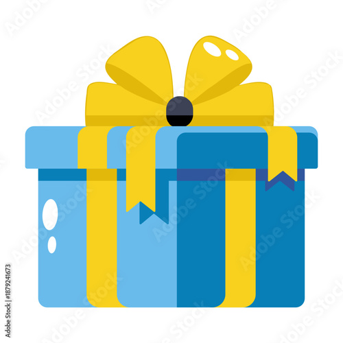 A flat style icon depicting a gift box