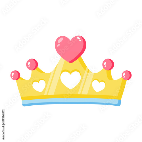 A flat style icon depicting a bridal crown