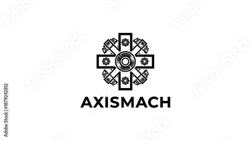 Axis Mach logo design with geometric pattern.
