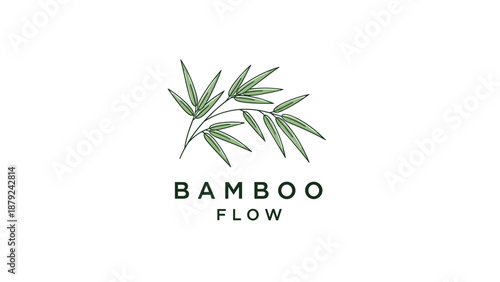 Bamboo Leaves Logo Design Element.