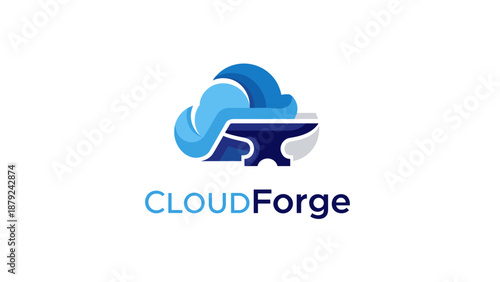 CloudForge Logo with Anvil and Cloud.