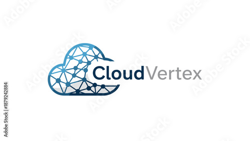 CloudVertex Logo Design with Cloud Shape.
