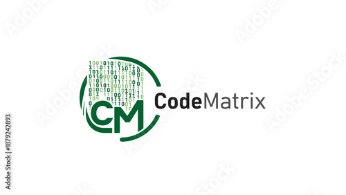 CodeMatrix Logo Design with Green Circle.