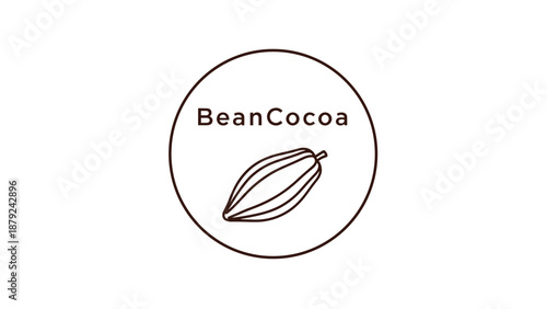 Cocoa Bean Logo Design Element Illustration.