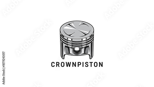 Crown Piston Engine Component Illustration.
