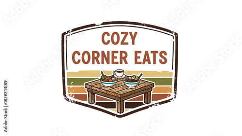 Cozy Corner Eats Restaurant Logo Design.