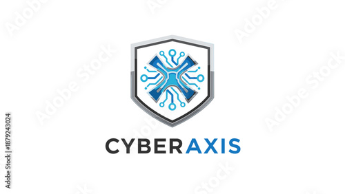 Cyberaxis Logo with Shield and Virus.