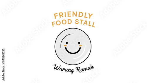Friendly Food Stall Logo Design Element.