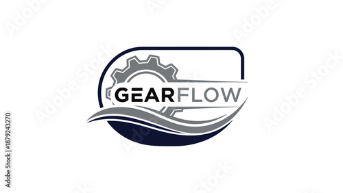 Gearflow Logo Design with Cogwheel Element.
