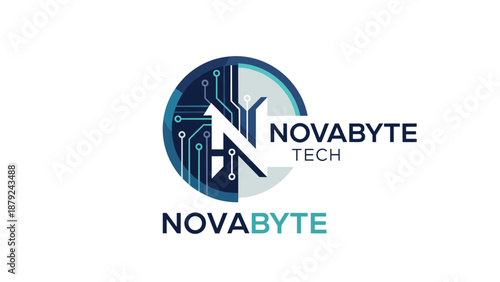 Novabyte Tech Logo with Circuit Design.
