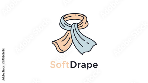 Soft Drape Fabric Illustration Design Element.