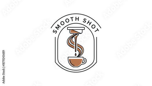 Smooth Shot Coffee Logo Design Element.
