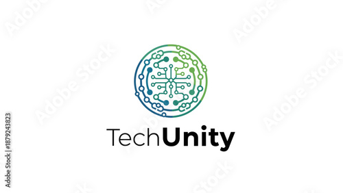 TechUnity Logo with Circuit Design Elements.