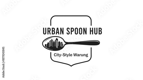 Urban Spoon Hub Logo Design Illustration.