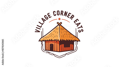 Village Corner Eats Logo Design Illustration.