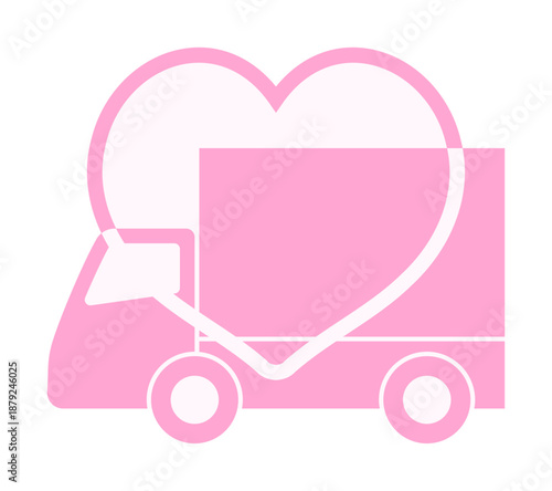 トラックとハートのリングのアイコン