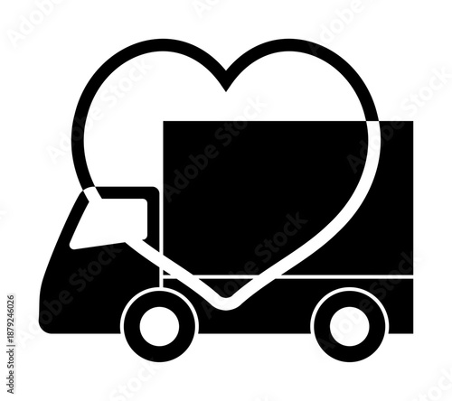 トラックとハートのリングのアイコン