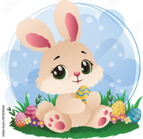 rabbit bunny egg hunt easter theme